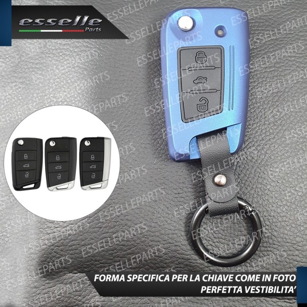 Cover - BLU SATINATO - in Plastica Rigida di protezione per chiave Skoda Kodiaq