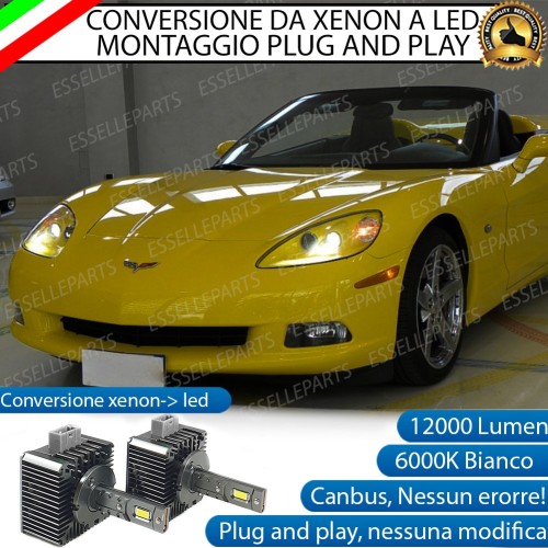 Coppia Lampade D1S Led Da Xenon A Led 12000 Lumen 6000K CHEVROLET CORVETTE C6