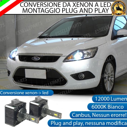 Conversione D1S Led Da Xenon A Led 12000 Lumen 6000K FORD FOCUS II DAL 2004 AL 2011