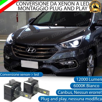 Coppia Lampade D1S Led Da Xenon A Led 12000 Lumen 6000K HYUNDAI SANTA FE II