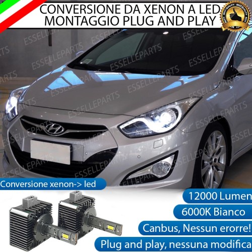 Coppia Lampade D1S Led Da Xenon A Led 12000 Lumen 6000K HYUNDAI I40