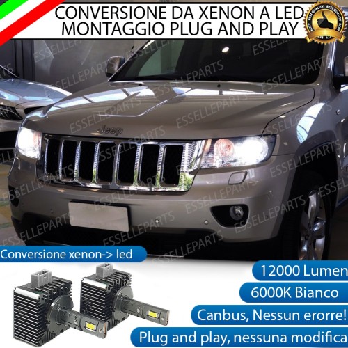 Conversione D1S Led Da Xenon A Led 12000 Lumen 6000K JEEP GRAND CHEROKEE IV FINO AL 2013