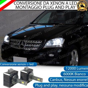 Conversione D1S Led Da Xenon A Led 12000 Lumen 6000K MERCEDES ML W164 DAL 2007 AL 2009