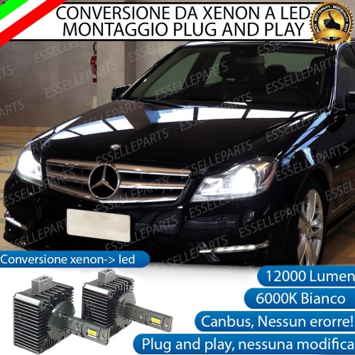 Conversione D1S Led Da Xenon A Led 12000 Lumen 6000K MERCEDES CLASSE C W204 RESTYLING