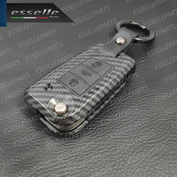 Cover - CARBON LOOK - in Plastica Rigida di protezione per chiave SKODA Octavia 3 5E