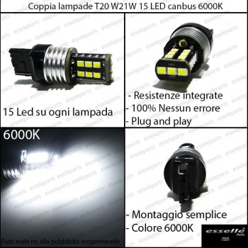 Luce Retromarcia 15 LED T20 3 III Luce Retromarcia 15 LED T20 3 III