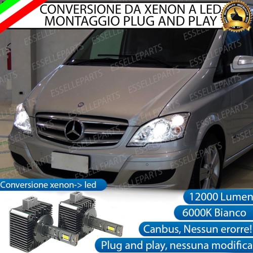 Conversione D1S Led Da Xenon A Led 12000 Lumen 6000K MERCEDES VIANO DAL 2009 AL 2013