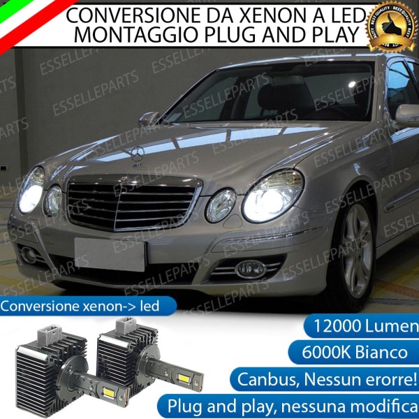 PER MODELLI dal 2006 al 2009 -Coppia Lampade D1S Led Da Xenon A Led 12000 Lumen 6000K MERCEDES CLASSE E W211 DAL 2006 AL 2009