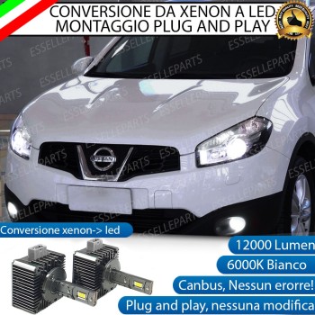 Coppia Lampade D1S Led Da Xenon A Led 12000 Lumen 6000K NISSAN QASHQAI J10