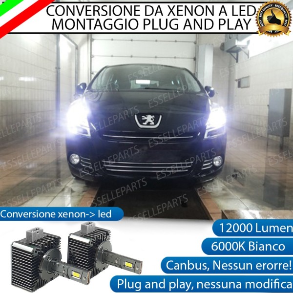 Coppia Lampade D1S Led Da Xenon A Led 12000 Lumen 6000K PEUGEOT 5008