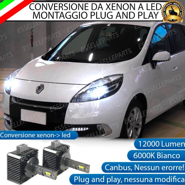 Coppia Lampade D1S Led Da Xenon A Led 12000 Lumen 6000K RENAULT SCENIC III