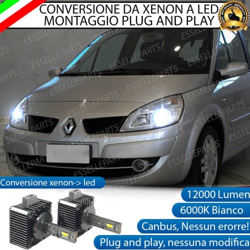 Conversione D1S Led Da Xenon A Led 12000 Lumen RENAULT SCENIC MK2 dal 09/2006