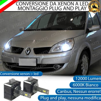 Conversione D1S Led Da Xenon A Led 12000 Lumen RENAULT SCENIC MK2 dal 09/2006 Conversione D1S Led Da Xenon A Led 12000 Lumen RENAULT SCENIC MK2 dal 09/2006