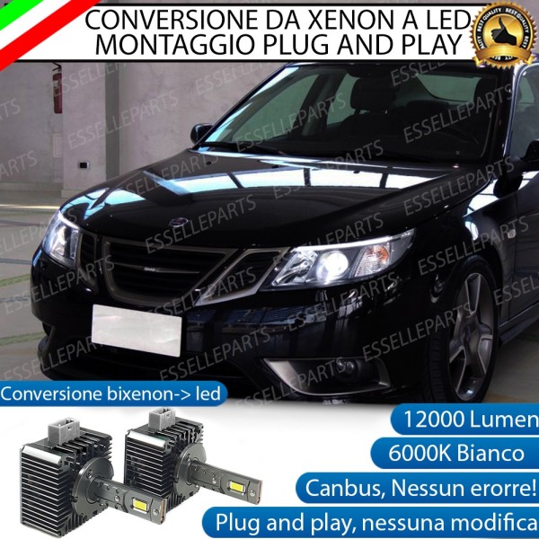 Coppia Lampade D1S Led Da Xenon A Led 12000 Lumen 6000K SAAB 9-3 X