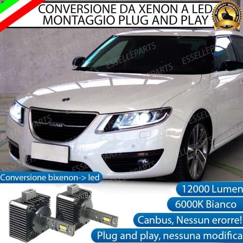 Coppia Lampade D1S Led Da Xenon A Led 12000 Lumen 6000K SAAB 9-5