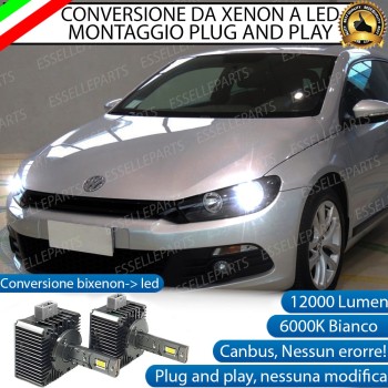 Conversione D1S Led Da Xenon A Led 12000 Lumen 6000K VW SCIROCCO DAL 2008 AL 2014