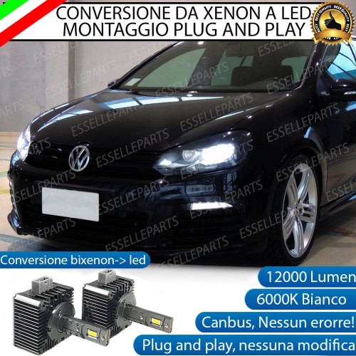 Conversione D1S Led Da Xenon A Led 12000 Lumen 6000K VW TOURAN II DAL 2003 AL 2010