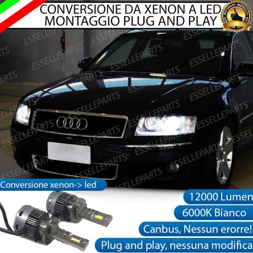 Conversione D2S Led Da Xenon a LED 12000 Lumen 6000K AUDI A8 D2 prima del 1999