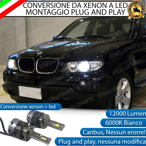 Coppia Lampade D2S Led Da Xenon a LED 12000 Lumen 6000K BMW X5 E53