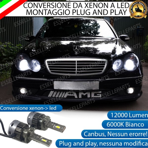 Coppia Lampade D2S Led Da Xenon a LED 12000 Lumen 6000K MERCEDES CLASSE C W203