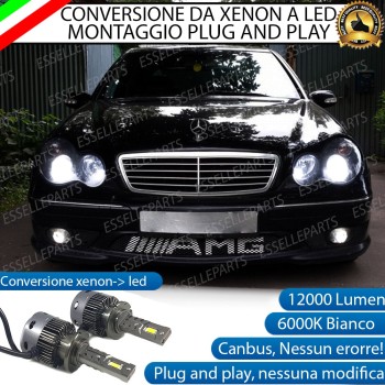 Coppia Lampade D2S Led Da Xenon a LED 12000 Lumen 6000K MERCEDES CLASSE C W203