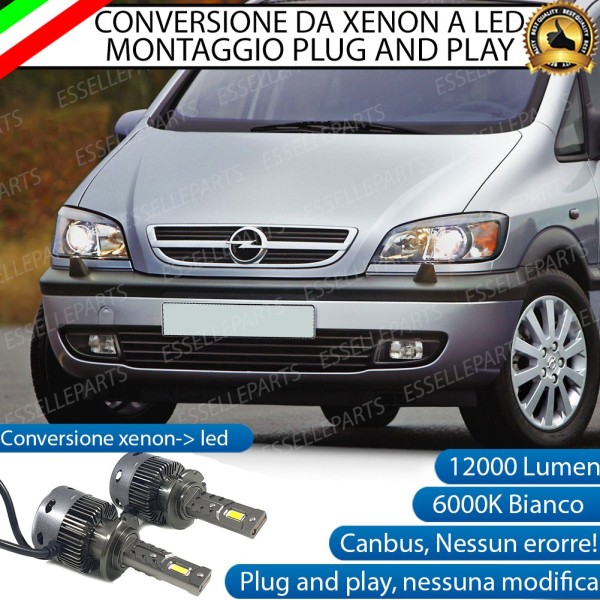 Coppia Lampade D2S Led Da Xenon a LED 12000 Lumen 6000K OPEL ZAFIRA A