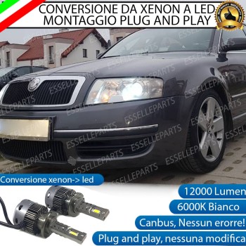 Coppia Lampade D2S Led Da Xenon a LED 12000 Lumen 6000K SKODA SUPERB MK1