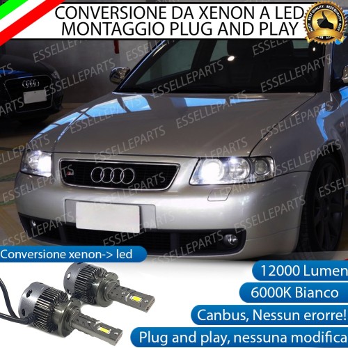 Coppia Lampade D2S Led Da Xenon a LED 12000 Lumen 6000K AUDI A3 8L