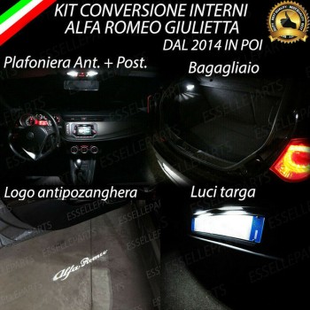 Kit Led interni + LED Targa 6000K + Proiettori logo PER ALFA ROMEO GIULIETTA Dal 2014