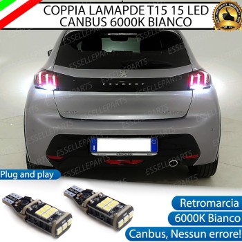 Luci Retromarcia a LED PEUGEOT 208 II 1200 LM T15 CANBUS