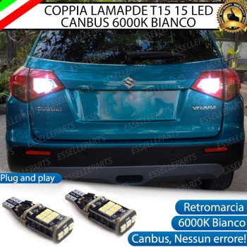 Coppia lampade T15 W16W 15 LED Retromarcia SUZUKI VITARA con fari Alogeni