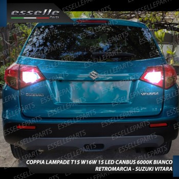 Coppia lampade T15 W16W 15 LED Retromarcia SUZUKI VITARA con fari Alogeni