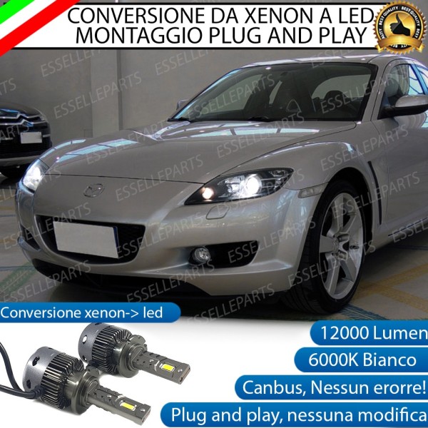 Coppia Lampade D2S Led Da Xenon a LED 12000 Lumen 6000K MAZDA RX-8