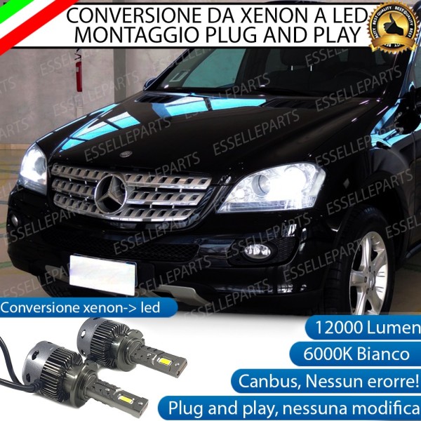 Conversione D2S Led Da Xenon a LED 12000 Lumen 6000K MERCEDES ML W164 DAL 2005 AL 2006
