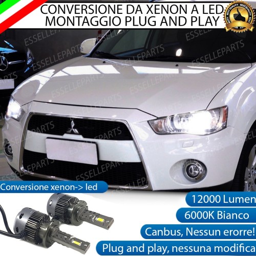 Coppia Lampade D2S Led Da Xenon a LED 12000 Lumen 6000K MITSUBISHI OUTLANDER MK2