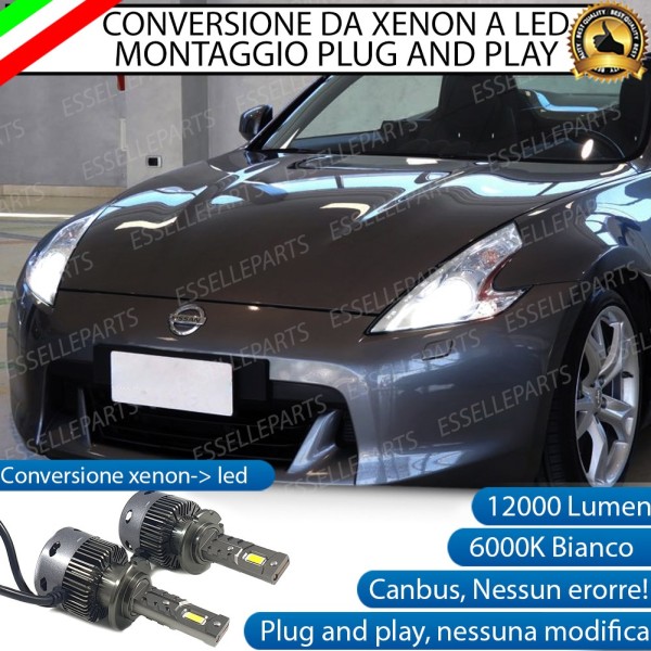 Coppia Lampade D2S Led Da Xenon a LED 12000 Lumen 6000K NISSAN 370Z