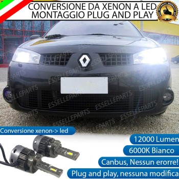 Conversione D2S Led Da Xenon a LED 12000 Lumen 6000K RENAULT MEGANE 2 DAL 2003 AL 2006