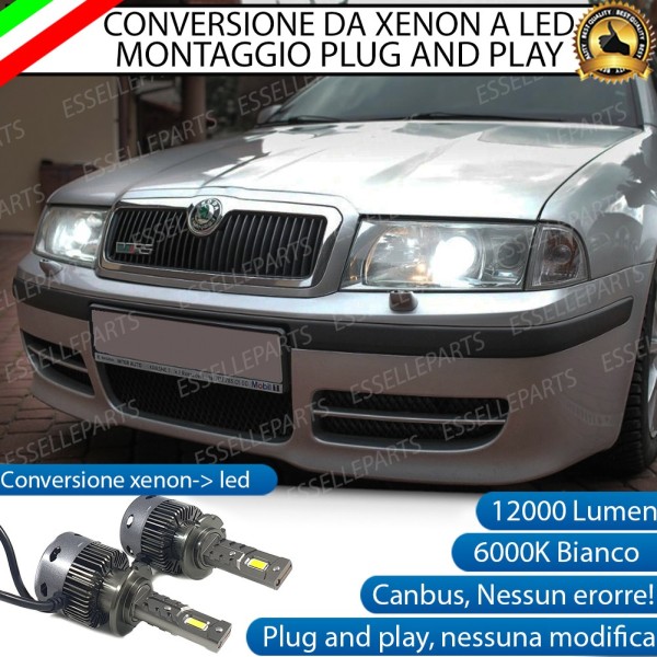 Conversione D2S Led Da Xenon a LED 12000 Lumen 6000K SKODA OCTAVIA DAL 1996 AL 2004