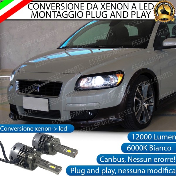 Conversione D2S Led Da Xenon a LED 12000 Lumen 6000K VOLVO C70 2 FINO AL 2009