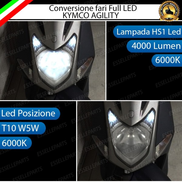 Conversione Fari Full LED ULTRA COMPATTA per KYMCO Agility 125 2007-2014 RS