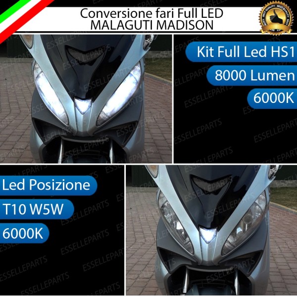Conversione Fari Full LED ULTRA COMPATTA per MALAGUTI Madison 125 2007-2012 3