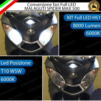 Conversione Fari Full LED ULTRA COMPATTA per MALAGUTI Spider Max 500 2008-2011 GT