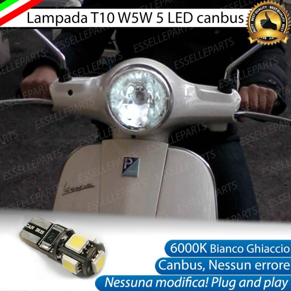 Luce posizione T10 5 LED Canbus per VESPA 150 LX 2010-2012 Touring