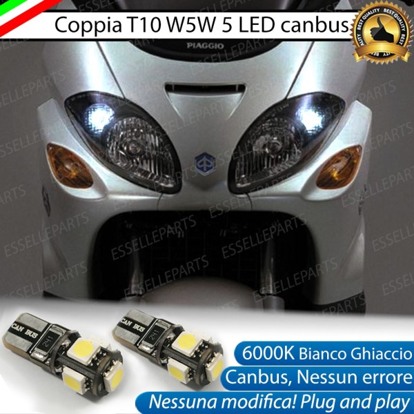 Luci posizione T10 5 LED Canbus per PIAGGIO X9 500 2000-2002