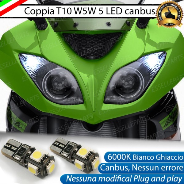 Luci posizione T10 5 LED Canbus per KAWASAKI Ninja 600 ZX-6R 2009-2016