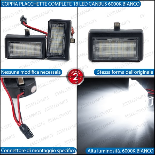 Placchette Luci targa 18 LED Canbus MERCEDES ML W164
