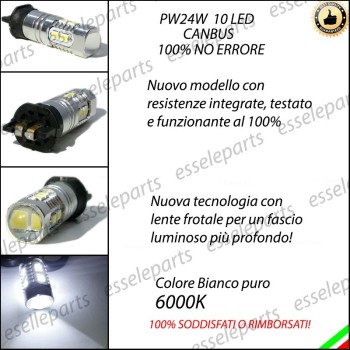 Coppia Luci posizione Diurne 10 LED PW24W 6000K Canbus Volkswagen Passat CC Restyling