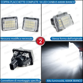 Placchette LED Targa Mercedes Classe C W204 Restyling 6000K