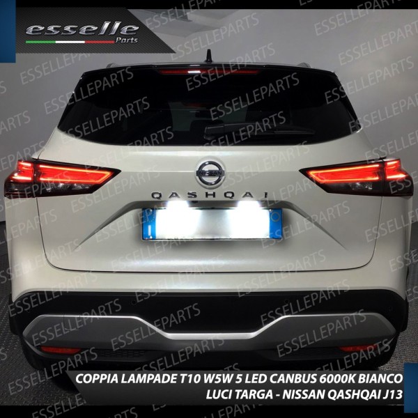 Luci Targa 5 LED Canbus 6000K per QASHQAI III J12