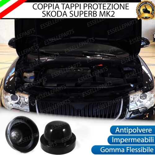 Tappi Coprifaro Anabbaglianti Maggiorati in Gomma per Skoda Superb 2 PER MODELLI DAL 2008 AL 2013